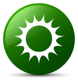 green circle icon with sun symbol